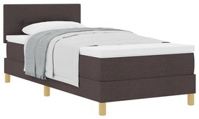 Box Spring Ágy Matraccal Sötétbarna 90x200 cm Szövet