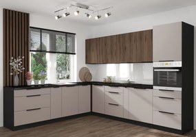 Magas szekrény, kasmír/fekete, ARAKA 60 DKS-210 3S1F