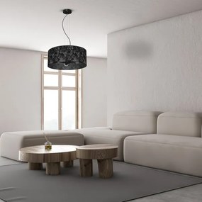 Csillár zsinóron SATINO 3xE27/60W/230V fekete/szürke