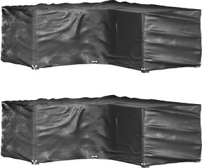 vidaXL 2 db L-alakú kerti bútorhuzat 16 fűzőlyukkal 215 x 215 x 70 cm