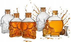 5x Koponya Alakú Karab 100ml Egyedi Whisky Ajándék Kütyü