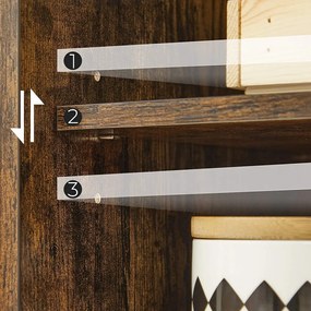 Szabadon álló ajtós fiókos szekrény, rusztikus barna 60x30x80cm