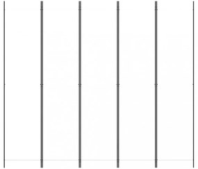 fehér 5 paneles paraván 250x220 cm szövet