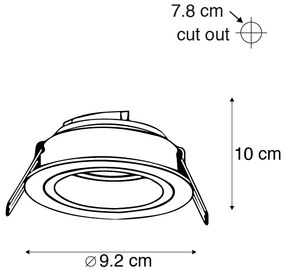 6 darabos süllyesztett spotlámpa készlet, kerek, alumínium, állítható - Chuck