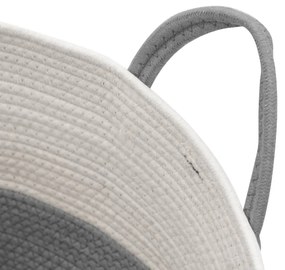 szürke-fehér pamut tárolókosár Ø51 x 33 cm