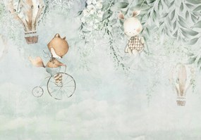 Fotótapéta Gyerekeknek állatok, mint festett kép Léggömb ragasztó ajándék 208