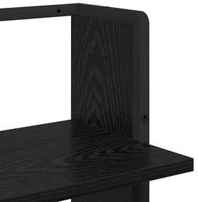 vidaXL Falpolc polcokkal Fekete tölgy 30 x 25 x 100 cm Faanyag