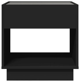 fekete végtelen hatású LED-es dohányzóasztal 50 x 50 x 50 cm