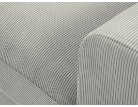 Világosszürke kordbársony kinyitható tárolóhelyes sarokkanapé (bal oldali-heverő résszel) Kyoto – Cosmopolitan Design