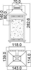 Quoizel LIVINGSTON QZ-LIVINGSTON2-S Fali lámpa 1x60W/E27 IP44