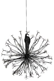 Karácsonyi függő gömblámpa fekete 60 cm LED-del, időzítővel IP44 - Nobu