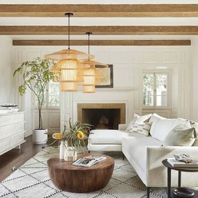 Immax 08255L - Csillár zsinóron PINCHOS 1xE27/40W/230V átm. 50 cm bambusz