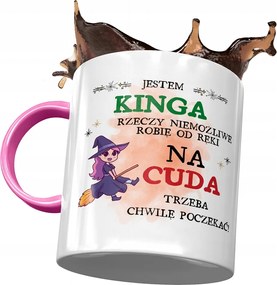 Rózsaszín Bögre Kinga Barátnőknek Ajándék Nyomtatott Fotóval