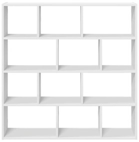 fehér szerelt fa fali kockapolc 12 rekeszes színű