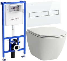 Set WC csésze Laufen Lua H8200830000001, beépíthető keret Laufen Lis H8946600000001, H8910830000001, H8956610000001