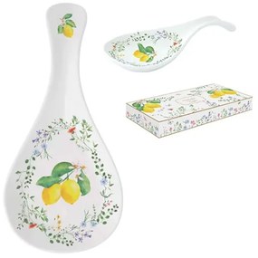 Porcelán fakanáltartó kanál 27x12cm, dobozban, Fleurs et Citrons
