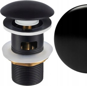 Kerámia Mosdódugó Fekete Félmatt Klik-kla túlfolyós mosdóhoz