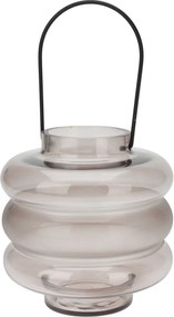 Kerti Gyertyatartó Lampion Üveg Lila Fogantyúval 20 cm