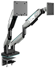 Képernyőállvány két 49 hüvelykes monitorhoz, szürke-fekete RGB X-Arm Dual
