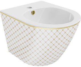 Mexen Lena függő bidé, Fehér/Arany kockás minta - 35224809