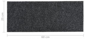 15 db szürke négyszögletes öntapadó lépcsőszőnyeg 60x25 cm