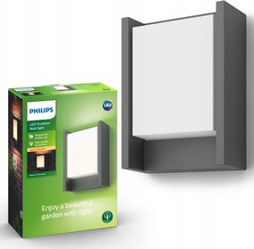 LED-es kerti lámpa Homlokzati fali lámpa Arbour 6W 2700K IP44 Antracit Philips