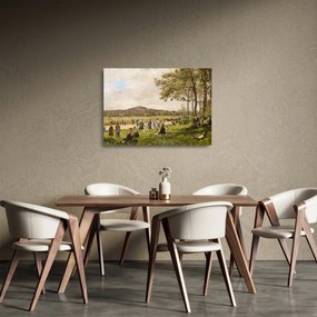 Üveg kép - French 19th Century, Race Course at Longchamps, reprodukciók (70x50 cm)