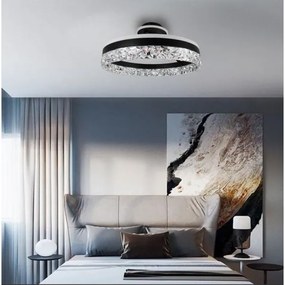 LED Dimmelhető felületre szerelhető csillár LED/86W/230V 3000-6500K fekete + távirányítás