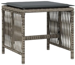 4 db szürke polyrattan kerti szék párnával 41 x 41 x 36 cm