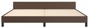barna ágykeret fejtámlával matrac nélkül 200x200 cm