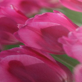 Kép - Rózsaszín tulipánok (órával) (90x30 cm)