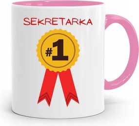 Rózsaszín Bögre Ajándék Titkárnőnek Első Számú, fényképes nyomattal