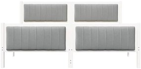 Ágykeret Fehér és világosszürke 180 x 200 cm Tömör fenyőfa