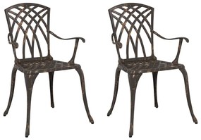 vidaXL Kerti Szék 2 pcs Bronz 53 x 51 x 88,5cm Alumínium