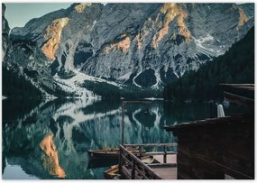 Poszterek 100x70 Fa házikó a hegyekben