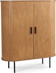 Ovális magas komód tölgy színben, TRISH ELITE 100 cm