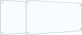 vidaXL Konyhai splashback 2 pcs Átlátszó 100 x 50 cm edzett üveg