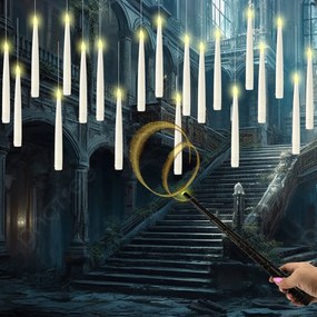 20 db gyertya varázspálcával és távirányítóval Lebegő lógó