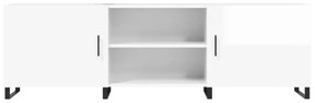 fehér magasfényű szerelt fa TV-szekrény 150x30x50 cm