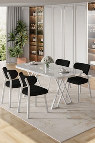 Axton étkezőgarnitúra, fehér-fekete, 168 cm – TR240CHR2701