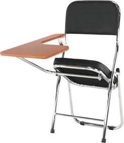 Szék írólappal, fekete/natúr, TEKER