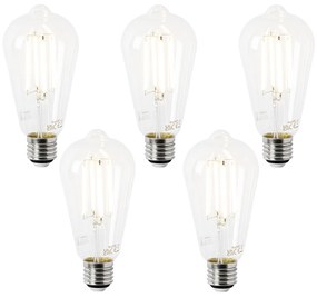 5 darabos E27 LED izzó szett ST64 átlátszó 2,2W 470 lm 2700K