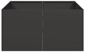 vidaXL fekete hidegen hengerelt acél növénytartó 80x80x40 cm
