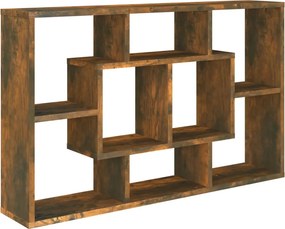 vidaXL füstös tölgy színű szerelt fa fali polc 85x16x52,5 cm