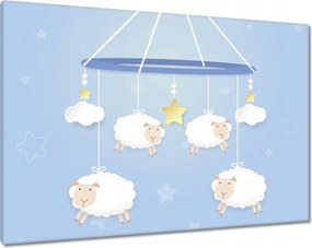 Vászonkép 100x70 Vidám bárányok a körhintán