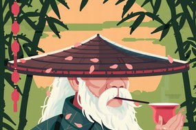 Poszter 60x40cm Idősebb nagypapa