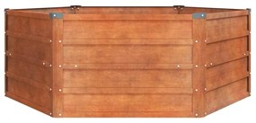 rozsda színű corten acél kerti magaságyás 129 x 129 x 45 cm