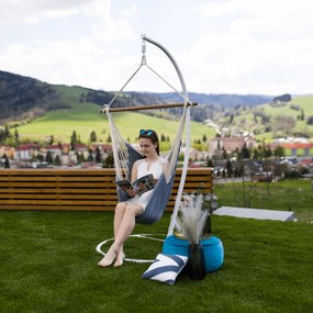 Függő szék, fehér/szürke, LINDO NEW