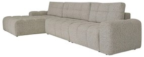 Világosbarna kinyitható tárolóhelyes moduláris sarokkanapé (bal oldali) Lulu – Miuform