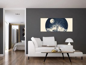 Kép – Mágikus fa szarvassal I. (120x50 cm)